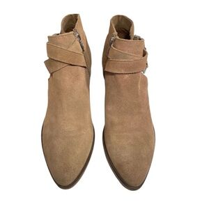 FRYE Women's Ray Western Shootie Beige Suede Leather Size 8.5 M